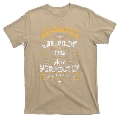 71th Birthday Legends Were Born In July 1952 T-Shirt