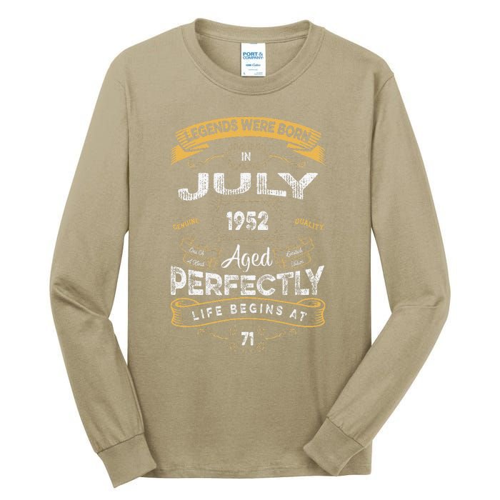 71th Birthday Legends Were Born In July 1952 Tall Long Sleeve T-Shirt