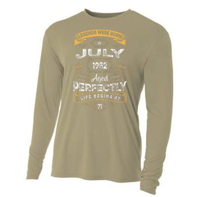 71th Birthday Legends Were Born In July 1952 Cooling Performance Long Sleeve Crew