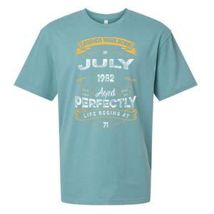 71th Birthday Legends Were Born In July 1952 Sueded Cloud Jersey T-Shirt