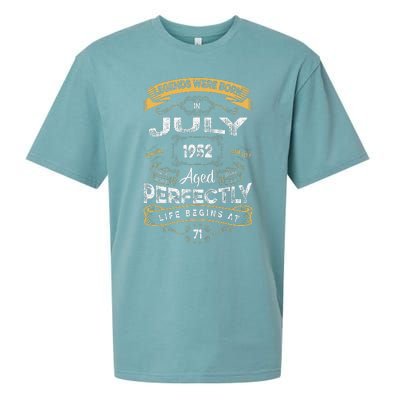 71th Birthday Legends Were Born In July 1952 Sueded Cloud Jersey T-Shirt