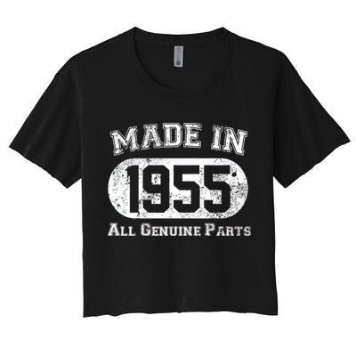 70th Birthday Made In 1955 All Genuine Parts Women's Crop Top Tee