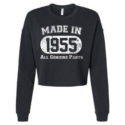 70th Birthday Made In 1955 All Genuine Parts Cropped Pullover Crew