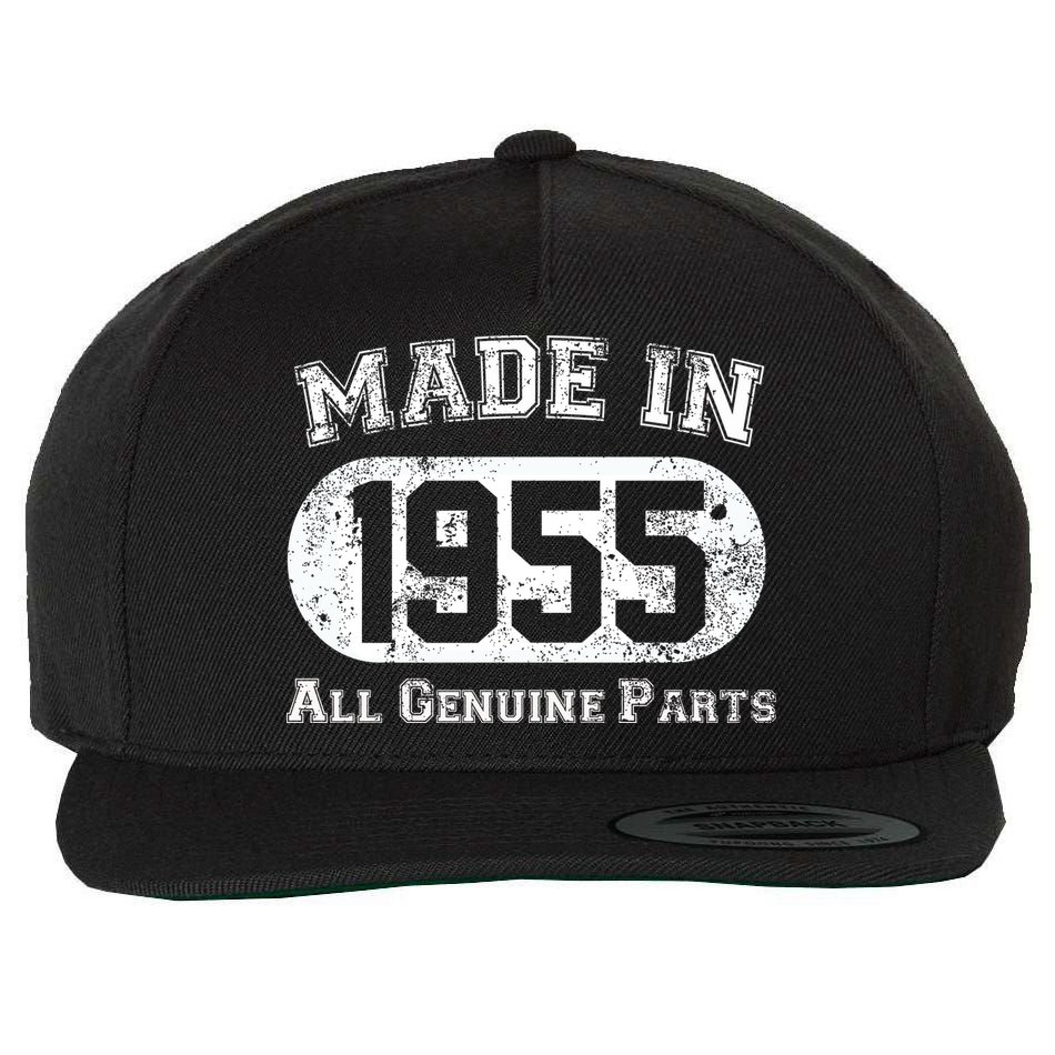 70th Birthday Made In 1955 All Genuine Parts Wool Snapback Cap