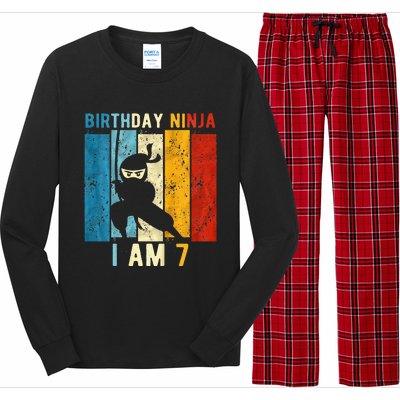 7th Birthday Ninja 7 Year Old Birthday Long Sleeve Pajama Set