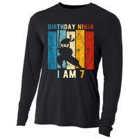 7th Birthday Ninja 7 Year Old Birthday Cooling Performance Long Sleeve Crew