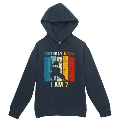 7th Birthday Ninja 7 Year Old Birthday Urban Pullover Hoodie