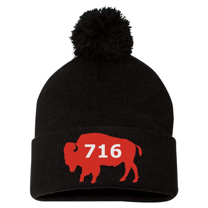 716 Buffalo Ny Pom Pom 12in Knit Beanie