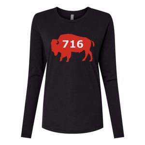 716 Buffalo Ny Womens Cotton Relaxed Long Sleeve T-Shirt