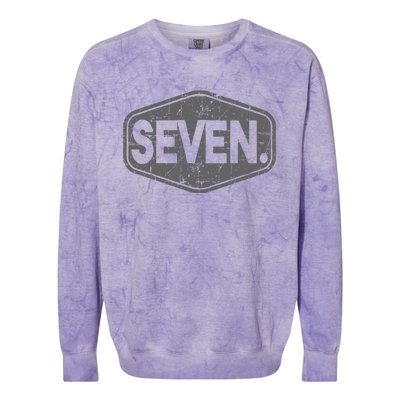 7th Birthday Of Boy Or Girl 7 Years Old Seven Colorblast Crewneck Sweatshirt