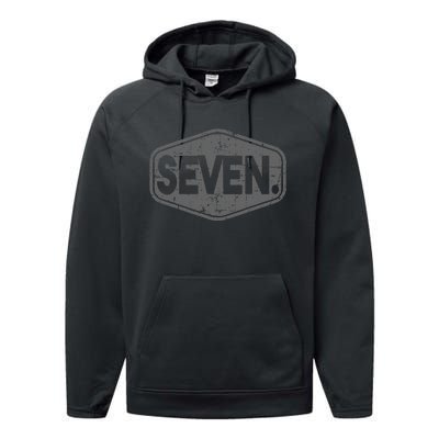 7th Birthday Of Boy Or Girl 7 Years Old Seven Performance Fleece Hoodie