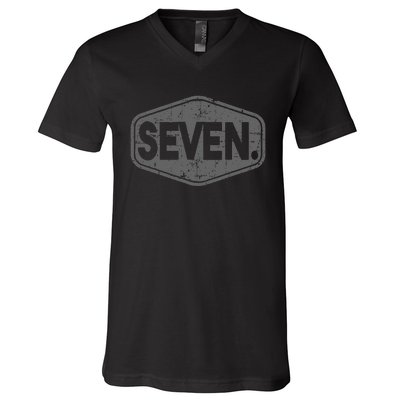 7th Birthday Of Boy Or Girl 7 Years Old Seven V-Neck T-Shirt