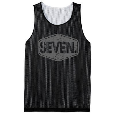 7th Birthday Of Boy Or Girl 7 Years Old Seven Mesh Reversible Basketball Jersey Tank