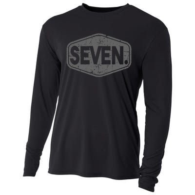 7th Birthday Of Boy Or Girl 7 Years Old Seven Cooling Performance Long Sleeve Crew