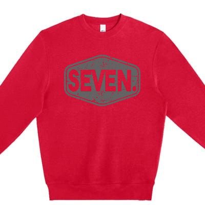 7th Birthday Of Boy Or Girl 7 Years Old Seven Premium Crewneck Sweatshirt