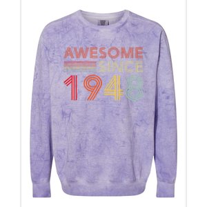 75 Birthday Present Decorations  Wo 1948 BDay 75th Birthday Present Colorblast Crewneck Sweatshirt