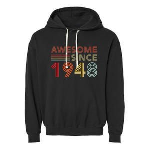 75 Birthday Present Decorations  Wo 1948 BDay 75th Birthday Present Garment-Dyed Fleece Hoodie