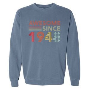 75 Birthday Present Decorations  Wo 1948 BDay 75th Birthday Present Garment-Dyed Sweatshirt