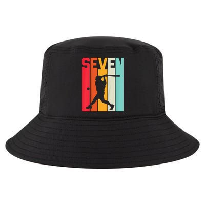 7th Birthday Retro Baseball 7 Years Old Cool Comfort Performance Bucket Hat