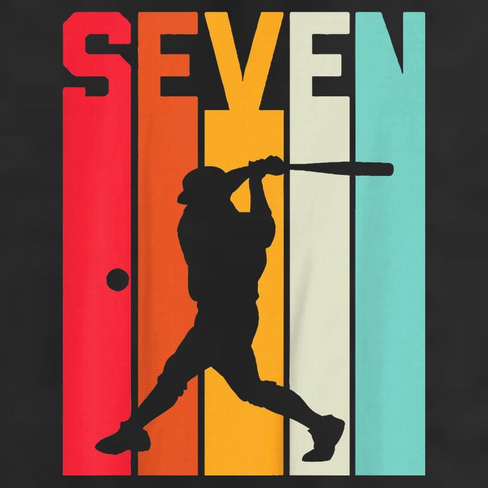 7th Birthday Retro Baseball 7 Years Old 7 Panel Mesh Trucker Snapback Hat