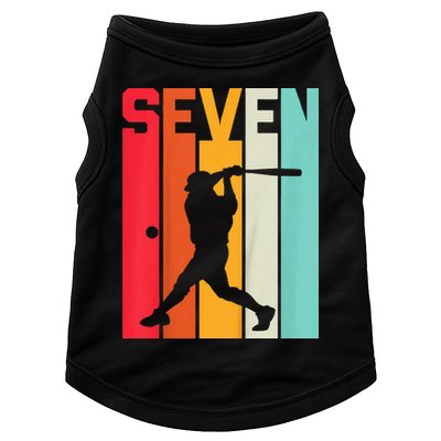 7th Birthday Retro Baseball 7 Years Old Doggie Tank
