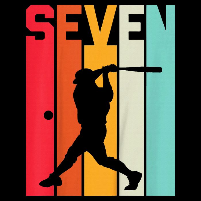 7th Birthday Retro Baseball 7 Years Old Cooling Performance Crew T-Shirt