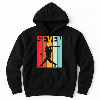 7th Birthday Retro Baseball 7 Years Old Hoodie