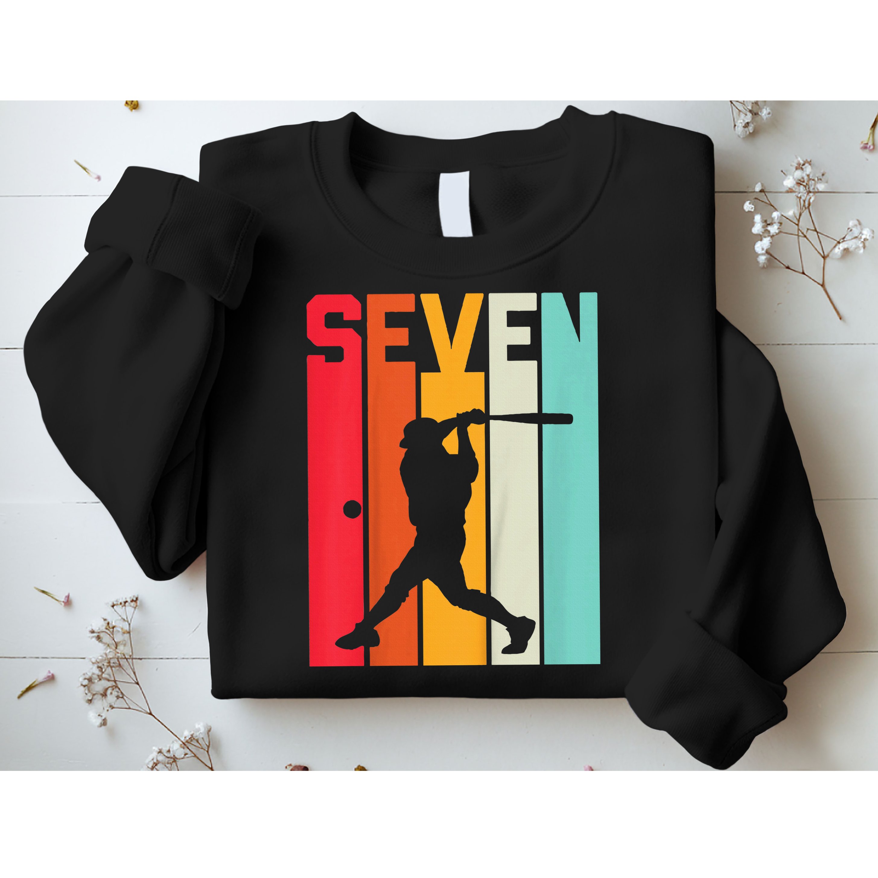 7th Birthday Retro Baseball 7 Years Old Sweatshirt
