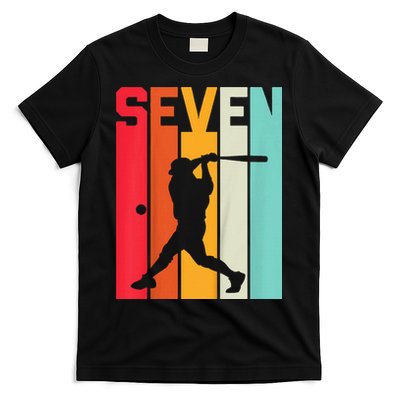 7th Birthday Retro Baseball 7 Years Old T-Shirt