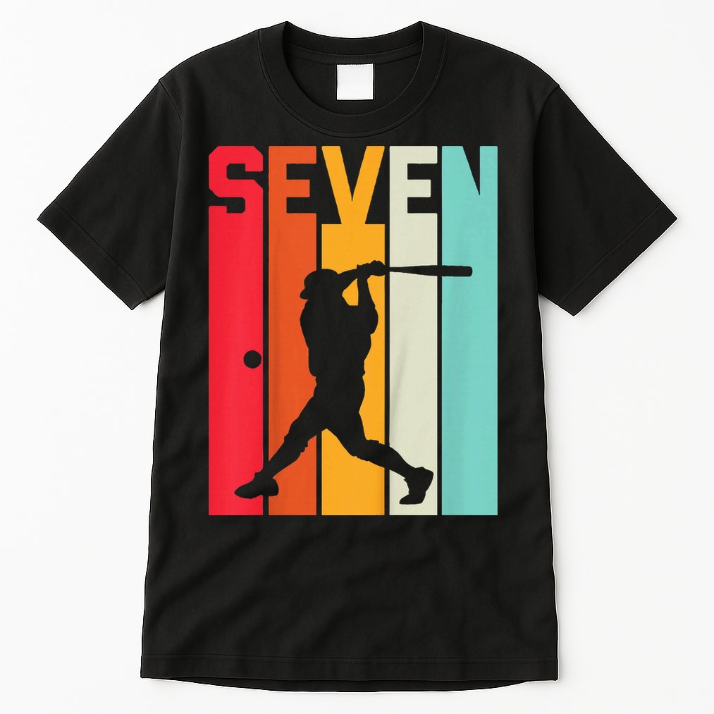 7th Birthday Retro Baseball 7 Years Old Tall T-Shirt