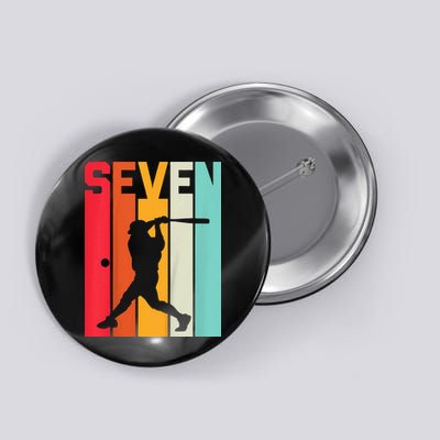 7th Birthday Retro Baseball 7 Years Old Button