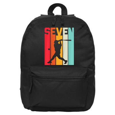 7th Birthday Retro Baseball 7 Years Old 16 in Basic Backpack