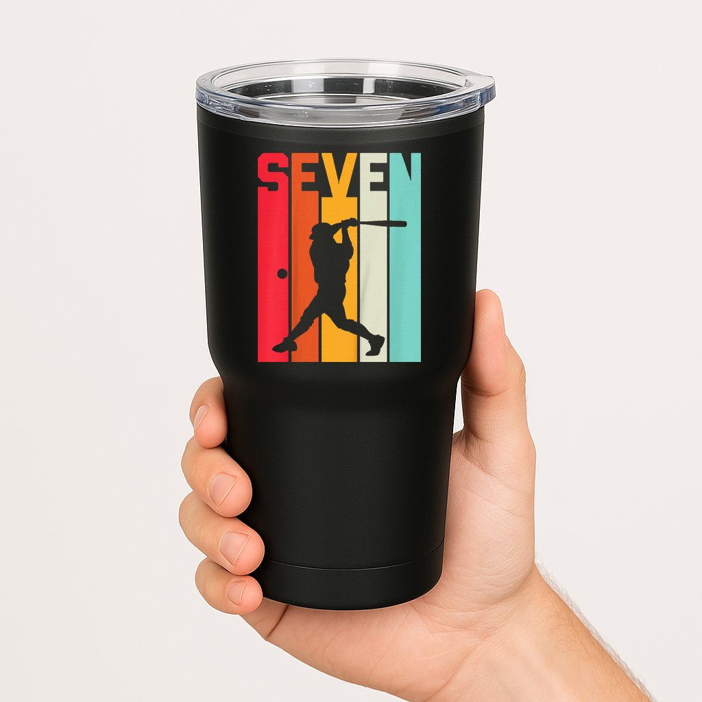 7th Birthday Retro Baseball 7 Years Old Tumbler