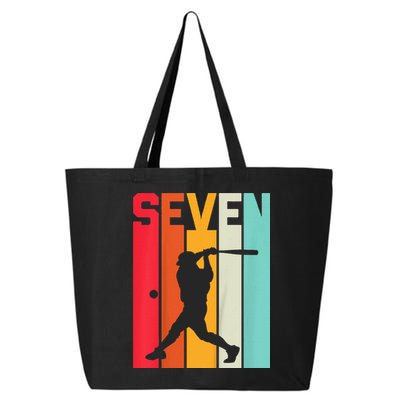 7th Birthday Retro Baseball 7 Years Old 25L Jumbo Tote