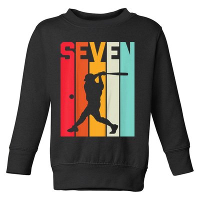 7th Birthday Retro Baseball 7 Years Old Toddler Sweatshirt