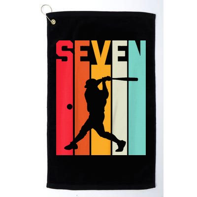 7th Birthday Retro Baseball 7 Years Old Golf Towel