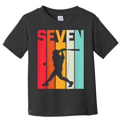 7th Birthday Retro Baseball 7 Years Old Toddler T-Shirt
