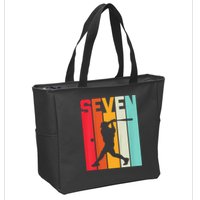 7th Birthday Retro Baseball 7 Years Old Zip Tote Bag