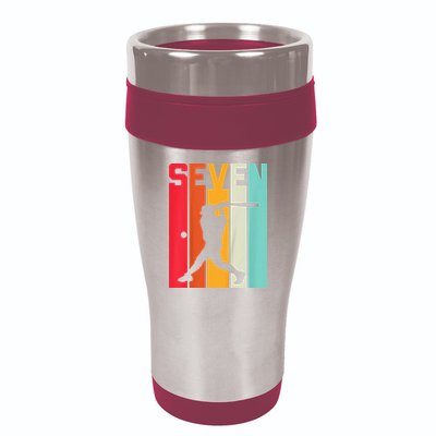 7th Birthday Retro Baseball 7 Years Old 16oz Travel Tumbler