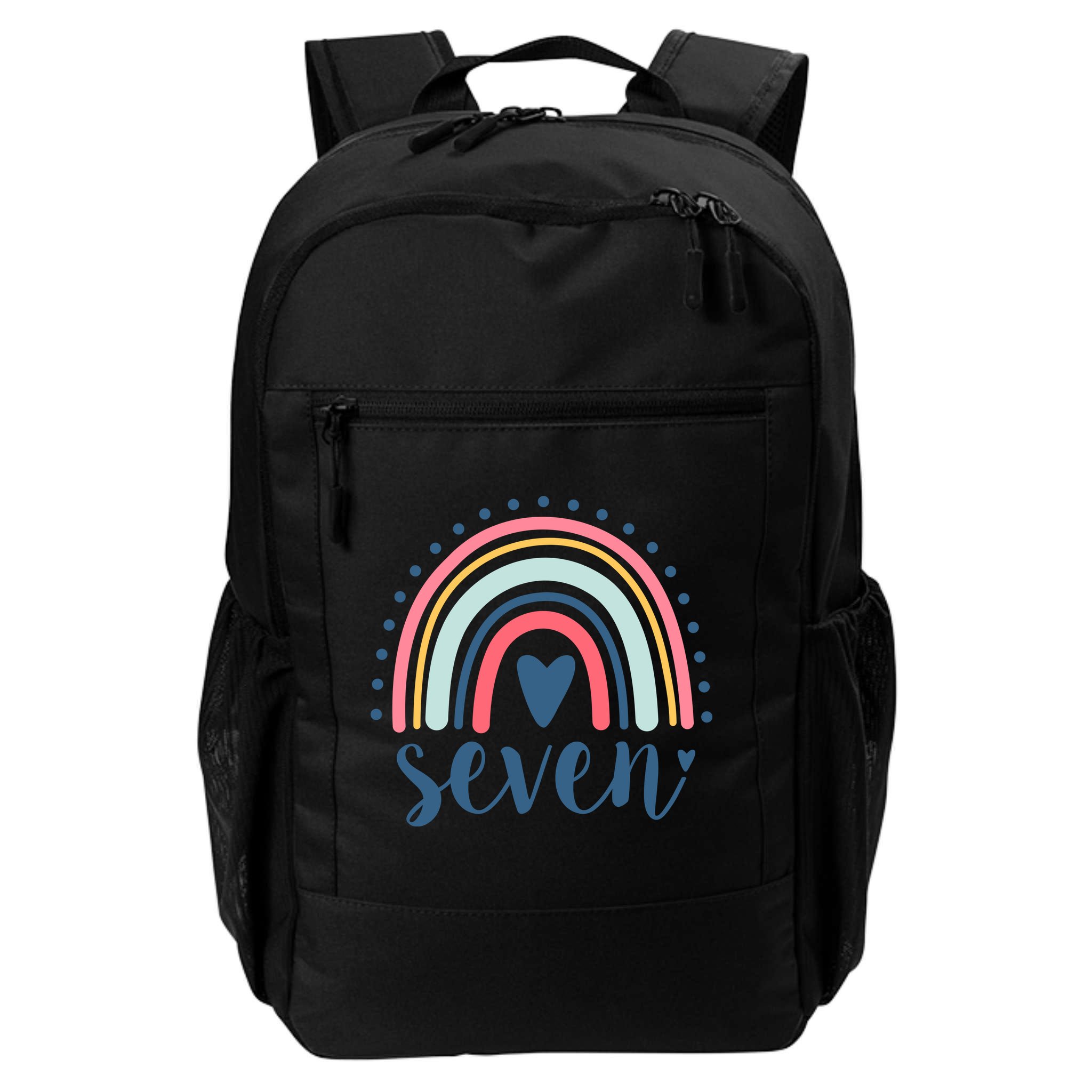 7th Birthday Rainbow Seven Year Old Cute Backpack