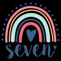 7th Birthday Rainbow Seven Year Old Cute Backpack