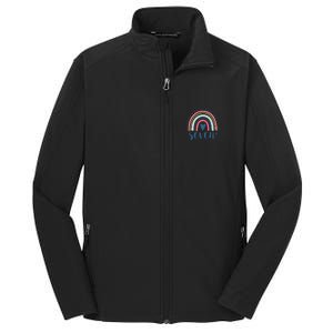 7th Birthday Rainbow Seven Year Old Cute Core Soft Shell Jacket