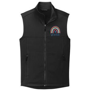 7th Birthday Rainbow Seven Year Old Cute Collective Smooth Fleece Vest