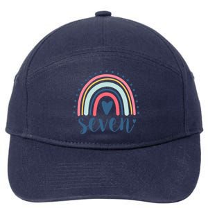 7th Birthday Rainbow Seven Year Old Cute 7-Panel Snapback Hat