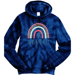 7th Birthday Rainbow Seven Year Old Cute Tie Dye Hoodie