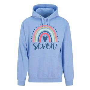 7th Birthday Rainbow Seven Year Old Cute Unisex Surf Hoodie