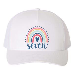 7th Birthday Rainbow Seven Year Old Cute Yupoong Adult 5-Panel Trucker Hat