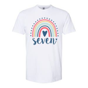 7th Birthday Rainbow Seven Year Old Cute Softstyle CVC T-Shirt