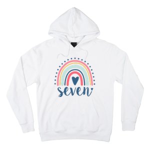 7th Birthday Rainbow Seven Year Old Cute Hoodie