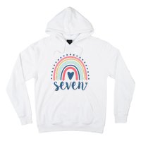 7th Birthday Rainbow Seven Year Old Cute Hoodie